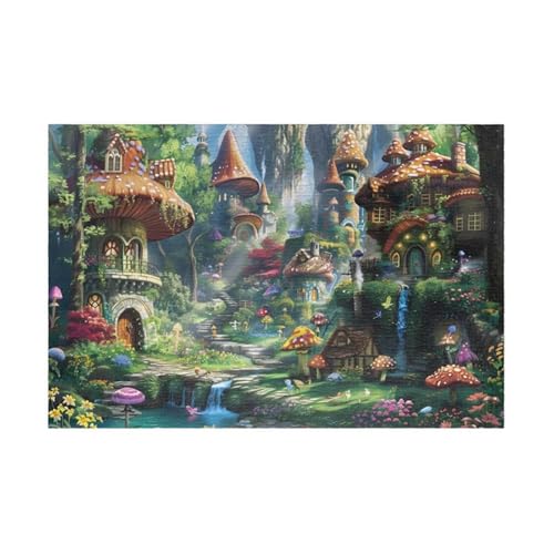 Puzzle 1200 Teile, Fantasie Pilzlandschaft Puzzle für Erwachsene 75 x 50 cm Herausforderndes Rätsel Puzzlespiele für Die Ganze Familie Geschenke für Frauen Männer Puzzles 1200 von Jiian