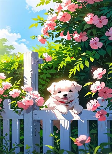 Puzzle 1200 Teile, Tier Hund Blumen Puzzle für Erwachsene 75 x 50 cm Herausforderndes Rätsel Puzzlespiele für Die Ganze Familie Geschenke für Frauen Männer Puzzles 1200 von Jiian