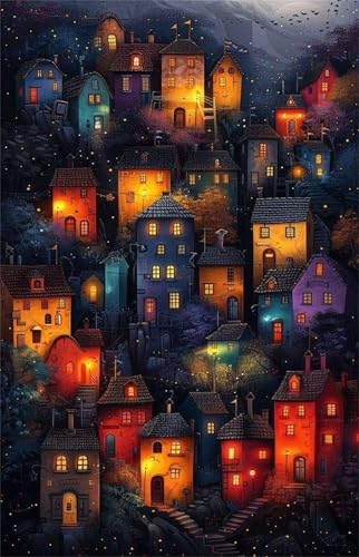 Puzzle 1200 Teile Erwachsene Cartoon Stadt 75 x 50 cm, Pädagogisches Spiel, Kreative Unterhaltung, Spaß, Klassisches Puzzle für Erwachsene Puzzle 1200 von Jiian