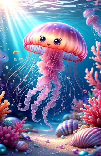 Puzzle 1314 Teile für Erwachsene Qualle Impossible Game Pädagogisches Spiel Herausforderndes Rätsel 1314 Teile Puzzles 75 x 50 cm von Jiian