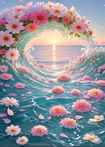 Puzzle 150 Teile, Blumen Wellen Sonnenaufgang Puzzle für Erwachsene 35 x 25 cm Herausforderndes Rätsel Puzzlespiele für Die Ganze Familie Geschenke für Frauen Männer Puzzles 150 Puzzle 150 Teile, Blumen Wellen Sonnenaufgang Puzzle für Erwachsene 35 x 25 cm Herausforderndes Rätsel Puzzlespiele für Die Ganze Familie Geschenke für Frauen Männer Puzzles 150 von Jiian