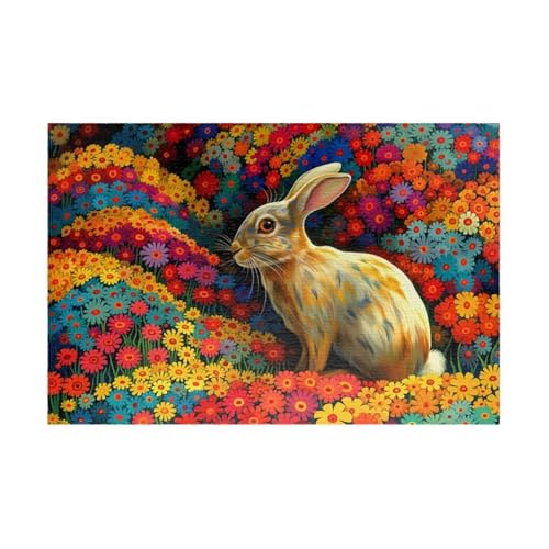 Puzzle 150 Teile, Blumentier Kaninchen Puzzle für Erwachsene 35 x 25 cm Herausforderndes Rätsel Puzzlespiele für Die Ganze Familie Geschenke für Frauen Männer Puzzles 150 Puzzle 150 Teile, Blumentier Kaninchen Puzzle für Erwachsene 35 x 25 cm Herausforderndes Rätsel Puzzlespiele für Die Ganze Familie Geschenke für Frauen Männer Puzzles 150 von Jiian
