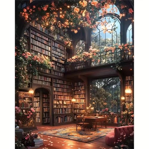 Puzzle 200 Teile für Erwachsene Bücherregal Blumen Impossible Game Pädagogisches Spiel Herausforderndes Rätsel 200 Teile Puzzles 35 x 25 cm von Jiian