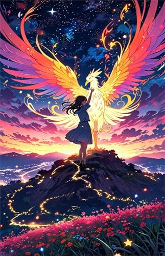 Puzzle 2000 Teile für Erwachsene Anime Phönix Mädchen Impossible Game Pädagogisches Spiel Herausforderndes Rätsel 2000 Teile Puzzles 100 x 70 cm von Jiian