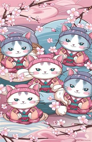 Puzzle 2000 Teile für Erwachsene Cartoon Blumenkatze Impossible Game Pädagogisches Spiel Herausforderndes Rätsel 2000 Teile Puzzles 100 x 70 cm von Jiian