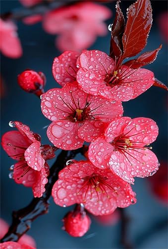 Puzzle 2000 Teile für Erwachsene Rosa Blütentautropfen Impossible Game Pädagogisches Spiel Herausforderndes Rätsel 2000 Teile Puzzles 100 x 70 cm von Jiian