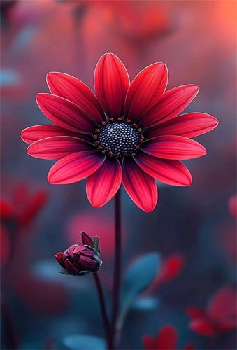 Puzzle 2000 Teile für Erwachsene Rote Blumen Impossible Game Pädagogisches Spiel Herausforderndes Rätsel 2000 Teile Puzzles 100 x 70 cm von Jiian