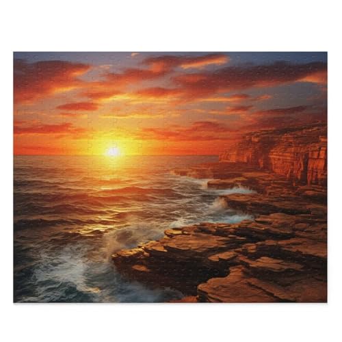 Puzzle 2000 Teile für Erwachsene Sonnenuntergangsküste Impossible Game Pädagogisches Spiel Herausforderndes Rätsel 2000 Teile Puzzles 100 x 70 cm von Jiian