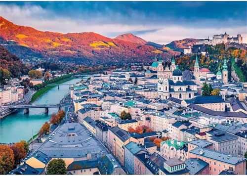 Puzzle 2000 Teile für Erwachsene Stadtfluss Impossible Game Pädagogisches Spiel Herausforderndes Rätsel 2000 Teile Puzzles 100 x 70 cm von Jiian