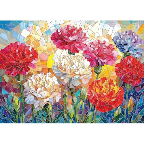 Puzzle 300 Teile, Rote Blumen Puzzle für Erwachsene 38 x 26 cm Herausforderndes Rätsel Puzzlespiele für Die Ganze Familie Geschenke für Frauen Männer Puzzles 300 von Jiian