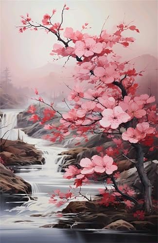 Puzzle 300 Teile Erwachsene Flussrosa Blumen 38 x 26 cm, Pädagogisches Spiel, Kreative Unterhaltung, Spaß, Klassisches Puzzle für Erwachsene Puzzle 300 von Jiian
