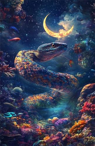 Puzzle 300 Teile Erwachsene Mond Koralle Schlange 38 x 26 cm, Pädagogisches Spiel, Kreative Unterhaltung, Spaß, Klassisches Puzzle für Erwachsene Puzzle 300 von Jiian