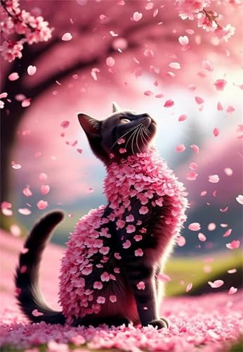 Puzzle 300 Teile Erwachsene Rosa Blütenblatt Katze 38 x 26 cm, Pädagogisches Spiel, Kreative Unterhaltung, Spaß, Klassisches Puzzle für Erwachsene Puzzle 300 Puzzle 300 Teile Erwachsene Rosa Blütenblatt Katze 38 x 26 cm, Pädagogisches Spiel, Kreative Unterhaltung, Spaß, Klassisches Puzzle für Erwachsene Puzzle 300 von Jiian