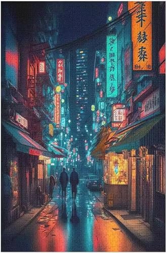 Puzzle 300 Teile für Erwachsene Anime Straße Impossible Game Pädagogisches Spiel Herausforderndes Rätsel 300 Teile Puzzles 40 x 28 cm von Jiian