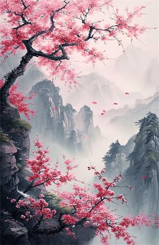 Puzzle 300 Teile für Erwachsene Bergrosa Blumen Impossible Game Pädagogisches Spiel Herausforderndes Rätsel 300 Teile Puzzles 40 x 28 cm von Jiian
