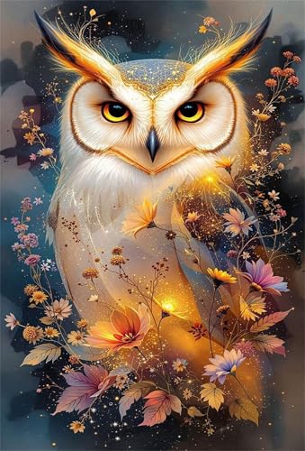 Puzzle 300 Teile für Erwachsene Eulenblumen Impossible Game Pädagogisches Spiel Herausforderndes Rätsel 300 Teile Puzzles 40 x 28 cm von Jiian