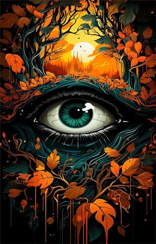 Puzzle 300 Teile für Erwachsene Gelbblättrige Augen Impossible Game Pädagogisches Spiel Herausforderndes Rätsel 300 Teile Puzzles 40 x 28 cm von Jiian