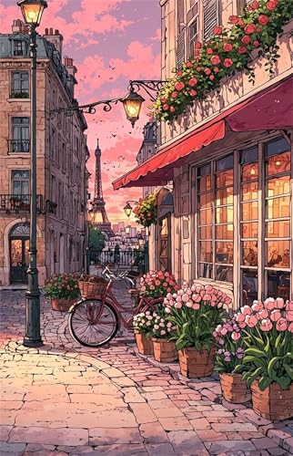 Puzzle 300 Teile für Erwachsene Straßenblumen Impossible Game Pädagogisches Spiel Herausforderndes Rätsel 300 Teile Puzzles 40 x 28 cm von Jiian