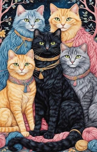 Puzzle 300 Teile für Erwachsene Tier Katze Impossible Game Pädagogisches Spiel Herausforderndes Rätsel 300 Teile Puzzles 40 x 28 cm von Jiian