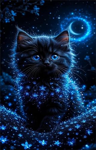 Puzzle 500 Teile, Blaue Blumenkatze Puzzle für Erwachsene 52 x 38 cm Herausforderndes Rätsel Puzzlespiele für Die Ganze Familie Geschenke für Frauen Männer Puzzles 500 von Jiian