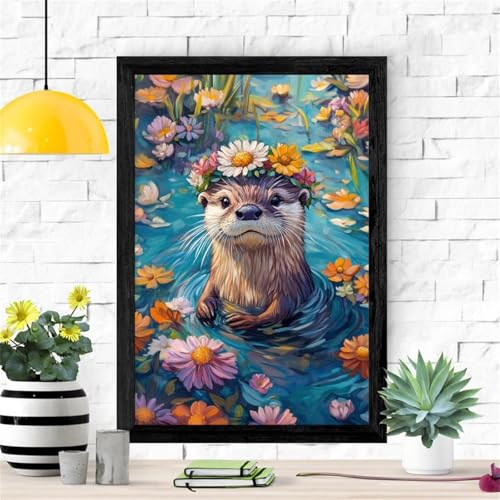 Puzzle 500 Teile, Blumentier Otter Puzzle für Erwachsene 52 x 38 cm Herausforderndes Rätsel Puzzlespiele für Die Ganze Familie Geschenke für Frauen Männer Puzzles 500 von Jiian