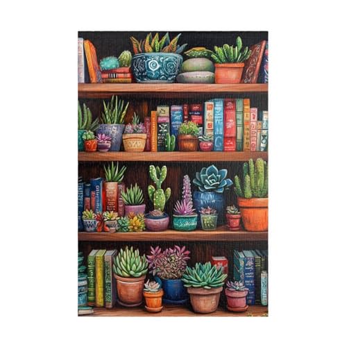 Puzzle 500 Teile, Bücherregal Kaktus Puzzle für Erwachsene 52 x 38 cm Herausforderndes Rätsel Puzzlespiele für Die Ganze Familie Geschenke für Frauen Männer Puzzles 500 Puzzle 500 Teile, Bücherregal Kaktus Puzzle für Erwachsene 52 x 38 cm Herausforderndes Rätsel Puzzlespiele für Die Ganze Familie Geschenke für Frauen Männer Puzzles 500 von Jiian