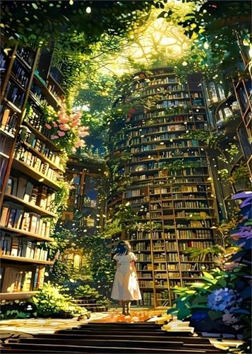 Puzzle 500 Teile, Landschaft Bücherregal Puzzle für Erwachsene 52 x 38 cm Herausforderndes Rätsel Puzzlespiele für Die Ganze Familie Geschenke für Frauen Männer Puzzles 500 von Jiian