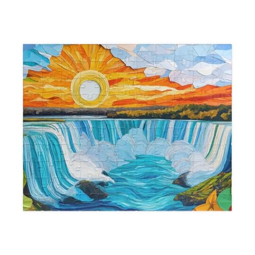 Puzzle 500 Teile, Sonnenaufgang Wasserfall Puzzle für Erwachsene 52 x 38 cm Herausforderndes Rätsel Puzzlespiele für Die Ganze Familie Geschenke für Frauen Männer Puzzles 500 von Jiian
