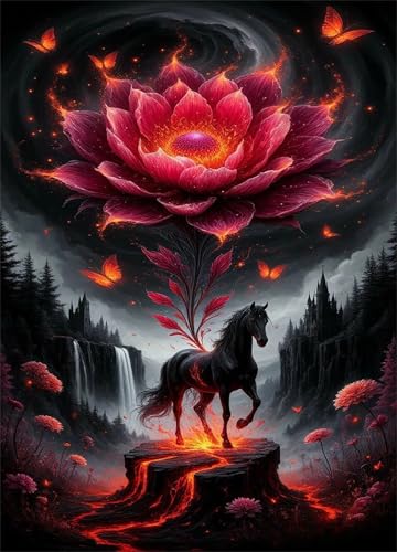 Puzzle 500 Teile, Tier Pferd Blume Puzzle für Erwachsene 52 x 38 cm Herausforderndes Rätsel Puzzlespiele für Die Ganze Familie Geschenke für Frauen Männer Puzzles 500 von Jiian