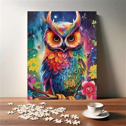 Puzzle 500 Teile, Tiere Eule Blume Puzzle für Erwachsene 52 x 38 cm Herausforderndes Rätsel Puzzlespiele für Die Ganze Familie Geschenke für Frauen Männer Puzzles 500 von Jiian