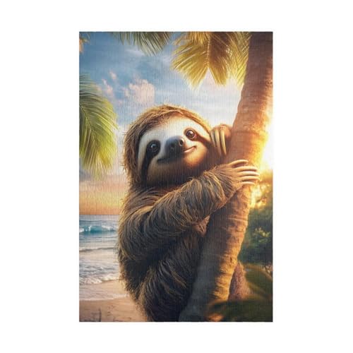 Puzzle 500 Teile, Tierfaultier Puzzle für Erwachsene 52 x 38 cm Herausforderndes Rätsel Puzzlespiele für Die Ganze Familie Geschenke für Frauen Männer Puzzles 500 von Jiian