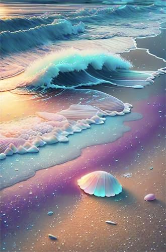 Puzzle 500 Teile, Wellen Strand Muscheln Puzzle für Erwachsene 52 x 38 cm Herausforderndes Rätsel Puzzlespiele für Die Ganze Familie Geschenke für Frauen Männer Puzzles 500 von Jiian