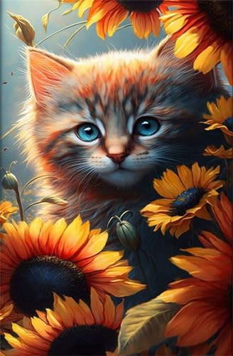 Puzzle 500 Teile Erwachsene Sonnenblumenkatzen 52 x 38 cm, Pädagogisches Spiel, Kreative Unterhaltung, Spaß, Klassisches Puzzle für Erwachsene Puzzle 500 von Jiian