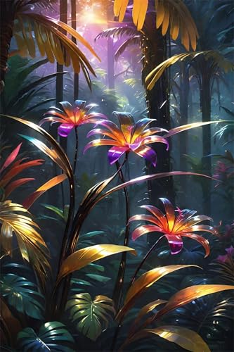 Puzzle 70 Teile für Erwachsene Dschungelblume Impossible Game Pädagogisches Spiel Herausforderndes Rätsel 70 Teile Puzzles 20 x 15 cm von Jiian