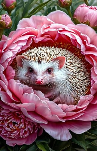 Puzzle 70 Teile für Erwachsene Rosa Blumenigel Impossible Game Pädagogisches Spiel Herausforderndes Rätsel 70 Teile Puzzles 20 x 15 cm von Jiian