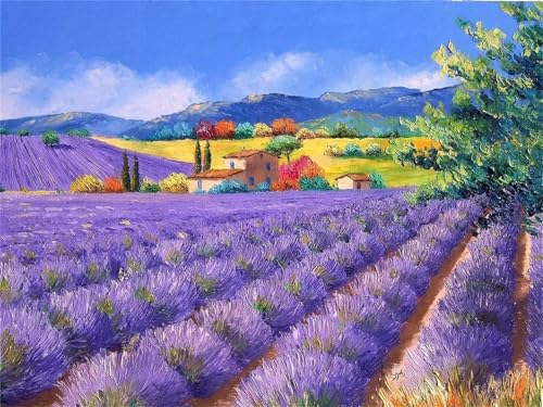 Puzzle 700 Teile, Aquarell Lavendel Puzzle für Erwachsene 52 x 38 cm Herausforderndes Rätsel Puzzlespiele für Die Ganze Familie Geschenke für Frauen Männer Puzzles 700 von Jiian