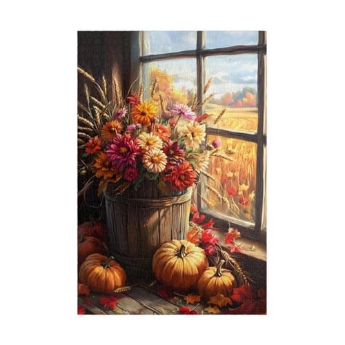 Puzzle 700 Teile, Blumenkürbis Puzzle für Erwachsene 52 x 38 cm Herausforderndes Rätsel Puzzlespiele für Die Ganze Familie Geschenke für Frauen Männer Puzzles 700 von Jiian