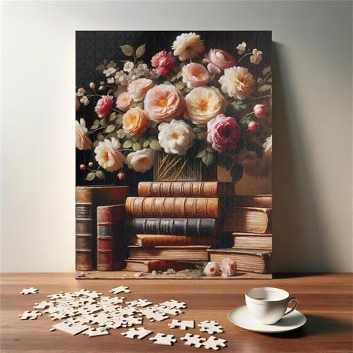 Puzzle 700 Teile, Bücherregal Blume Puzzle für Erwachsene 52 x 38 cm Herausforderndes Rätsel Puzzlespiele für Die Ganze Familie Geschenke für Frauen Männer Puzzles 700 von Jiian