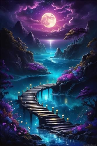 Puzzle 700 Teile, Moon River Brücke Puzzle für Erwachsene 52 x 38 cm Herausforderndes Rätsel Puzzlespiele für Die Ganze Familie Geschenke für Frauen Männer Puzzles 700 von Jiian