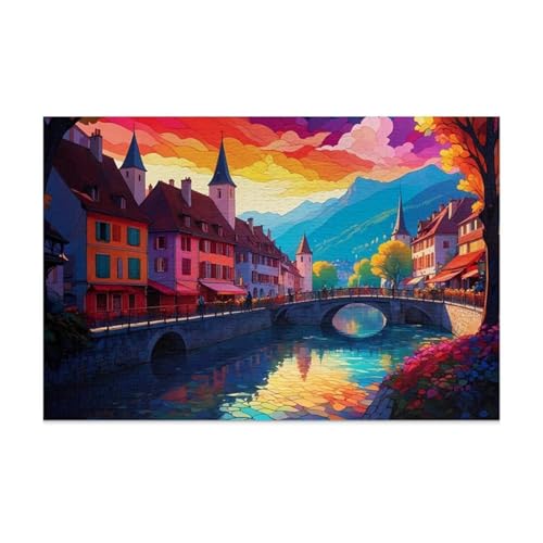Puzzle 700 Teile, Stadtflüsse Puzzle für Erwachsene 52 x 38 cm Herausforderndes Rätsel Puzzlespiele für Die Ganze Familie Geschenke für Frauen Männer Puzzles 700 von Jiian