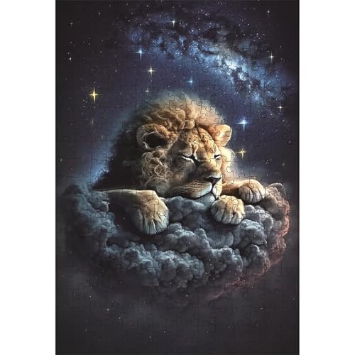 Puzzle 700 Teile, Sternenhimmel Löwe Puzzle für Erwachsene 52 x 38 cm Herausforderndes Rätsel Puzzlespiele für Die Ganze Familie Geschenke für Frauen Männer Puzzles 700 von Jiian