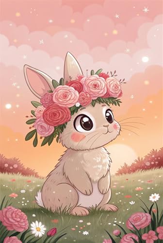 Puzzle 700 Teile Erwachsene Blumenhase 52 x 38 cm, Pädagogisches Spiel, Kreative Unterhaltung, Spaß, Klassisches Puzzle für Erwachsene Puzzle 700 von Jiian