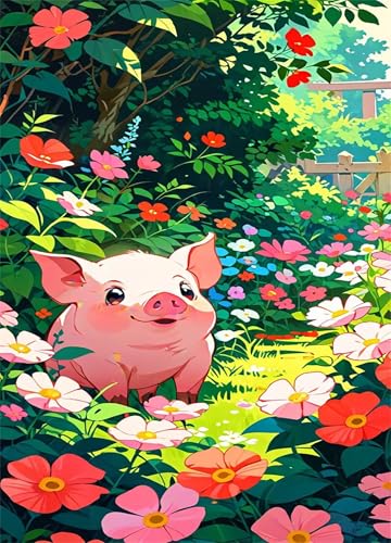 Puzzles für Erwachsene 120 Teile Rosa Blumenschwein 25 x 20 cm Puzzle Erwachsene Klassische Puzzles Pädagogisches Spiel Impossible Herausforderung 120 Teile Puzzle von Jiian