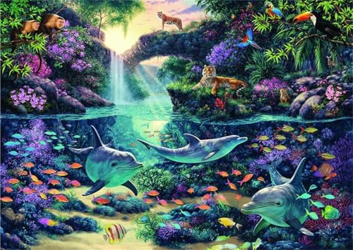 Puzzles für Erwachsene 120 Teile Tier Delphin 25 x 20 cm Puzzle Erwachsene Klassische Puzzles Pädagogisches Spiel Impossible Herausforderung 120 Teile Puzzle von Jiian