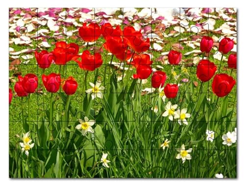 Puzzles für Erwachsene 120 Teile Tulpenblüten Pflanzen 25 x 20 cm Puzzle Erwachsene Klassische Puzzles Pädagogisches Spiel Impossible Herausforderung 120 Teile Puzzle von Jiian