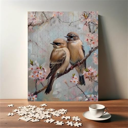 Puzzles für Erwachsene 120 Teile Vögel Rosa Blume 25 x 20 cm Puzzle Erwachsene Klassische Puzzles Pädagogisches Spiel Impossible Herausforderung 120 Teile Puzzle von Jiian