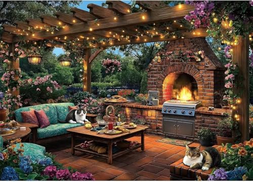 Puzzles für Erwachsene 1314 Teile Gartenkatze 75 x 50 cm Puzzle Erwachsene Klassische Puzzles Pädagogisches Spiel Impossible Herausforderung 1314 Teile Puzzle von Jiian