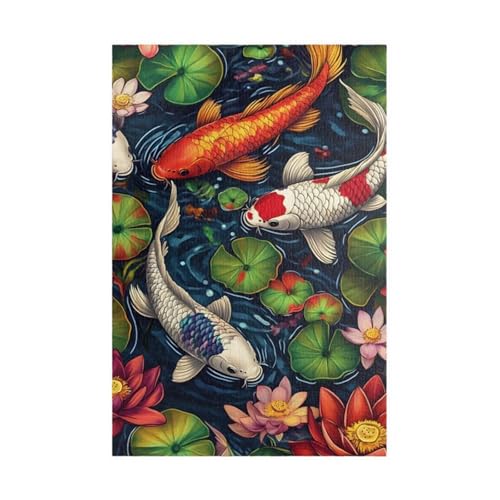 Puzzles für Erwachsene 1314 Teile Rosa Lotus Koi 75 x 50 cm Puzzle Erwachsene Klassische Puzzles Pädagogisches Spiel Impossible Herausforderung 1314 Teile Puzzle von Jiian