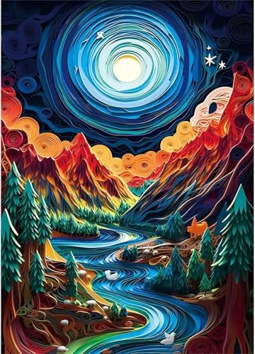 Puzzles für Erwachsene 200 Teile Berg Wald Fluss 35 x 25 cm Puzzle Erwachsene Klassische Puzzles Pädagogisches Spiel Impossible Herausforderung 200 Teile Puzzle von Jiian