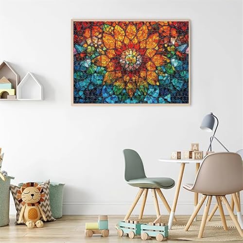 Puzzles für Erwachsene 200 Teile Farbige Glasblumen 35 x 25 cm Puzzle Erwachsene Klassische Puzzles Pädagogisches Spiel Impossible Herausforderung 200 Teile Puzzle von Jiian